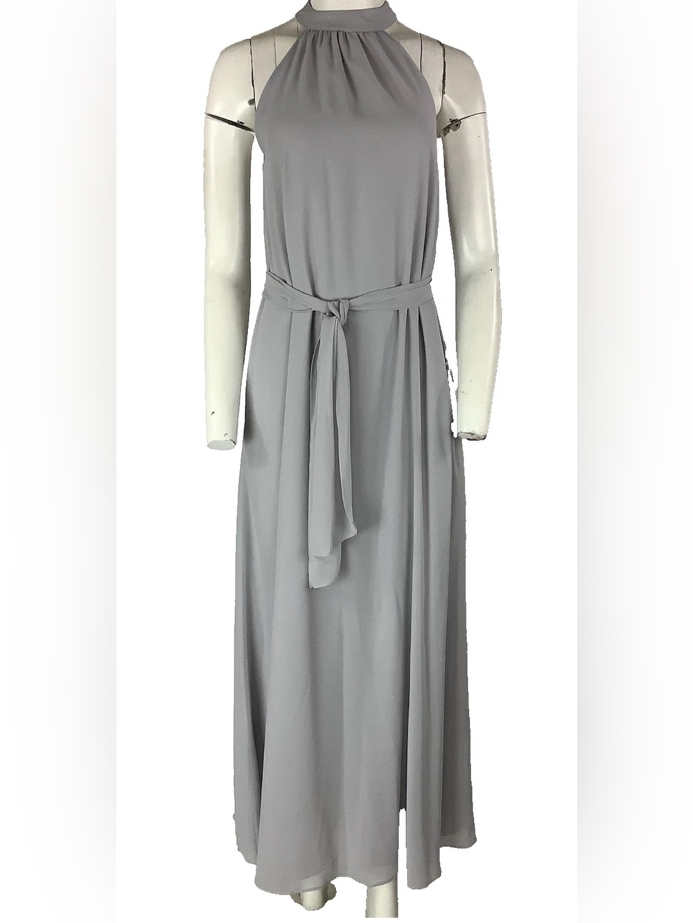 Ceremony by Joanna August Sz M Maxi Chiffon Flowy Belted Wedding Party Dress